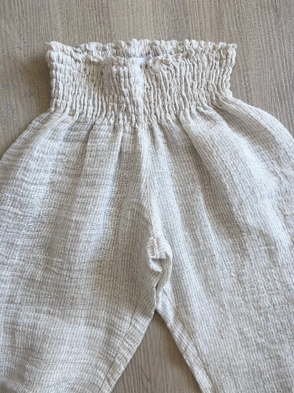 NEW! Italian 100% Linen BOGETTA DI LINO Striped Ivory Wide Leg Beach Pants XS - Picture 2 of 16